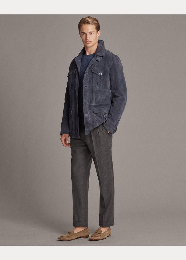 Ralph Lauren Merton Semišové Jacket Blankyt | UmP8Jc77