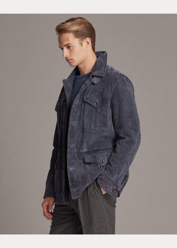 Ralph Lauren Merton Semišové Jacket Blankyt | UmP8Jc77