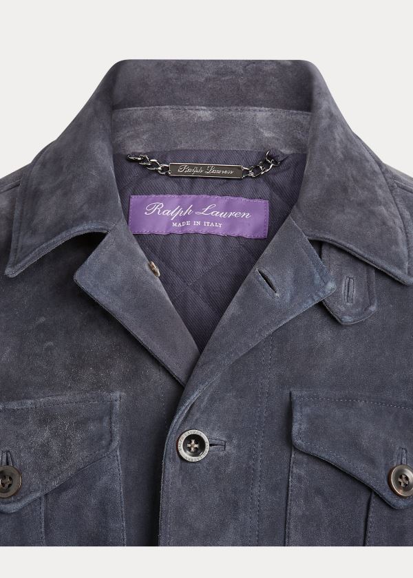Ralph Lauren Merton Semišové Jacket Blankyt | UmP8Jc77