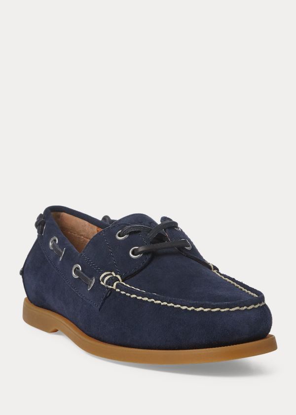 Ralph Lauren Merton Semišové Lodní Shoe Tmavě Blankyt | 8BoViFGM