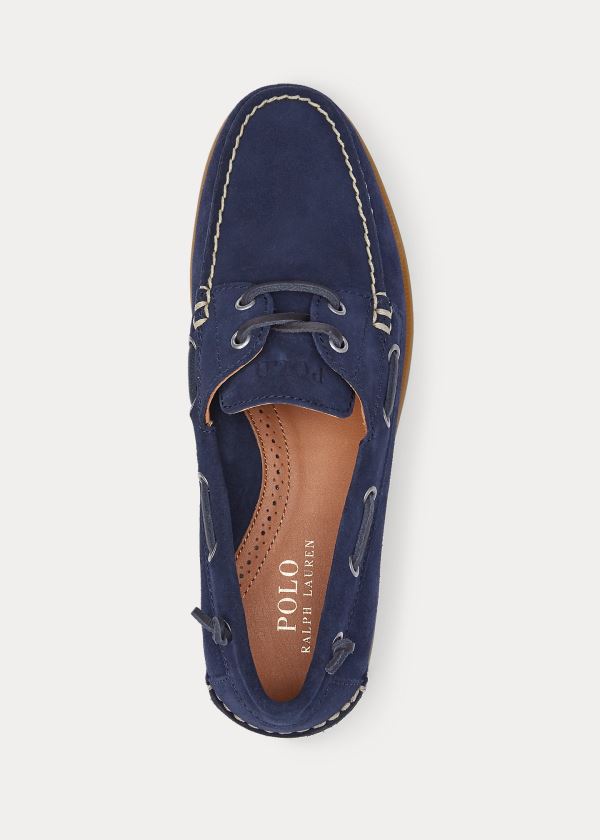 Ralph Lauren Merton Semišové Lodní Shoe Tmavě Blankyt | 8BoViFGM