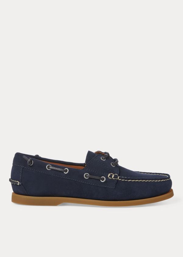 Ralph Lauren Merton Semišové Lodní Shoe Tmavě Blankyt | 8BoViFGM