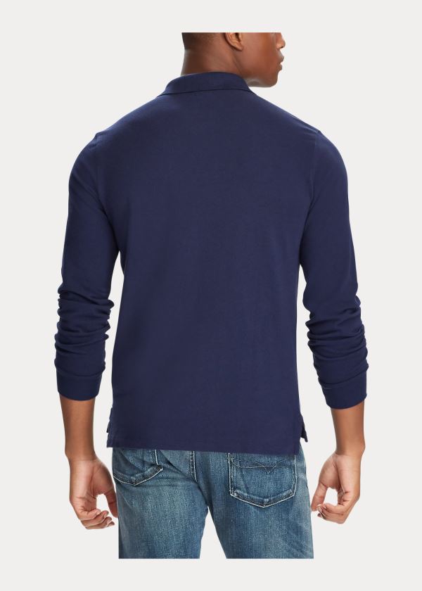 Ralph Lauren Mesh Long-Sleeve Polo Shirt Tmavě Blankyt | 0fl4dpwj