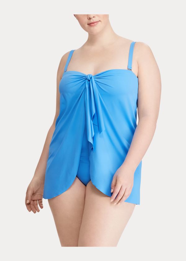 Ralph Lauren Mesh-Overlay One-Piece Suit Světle Blankyt | OlUQof1t