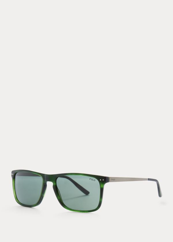 Ralph Lauren Metal Temple Sunglasses Zelene | 1KXEwheV