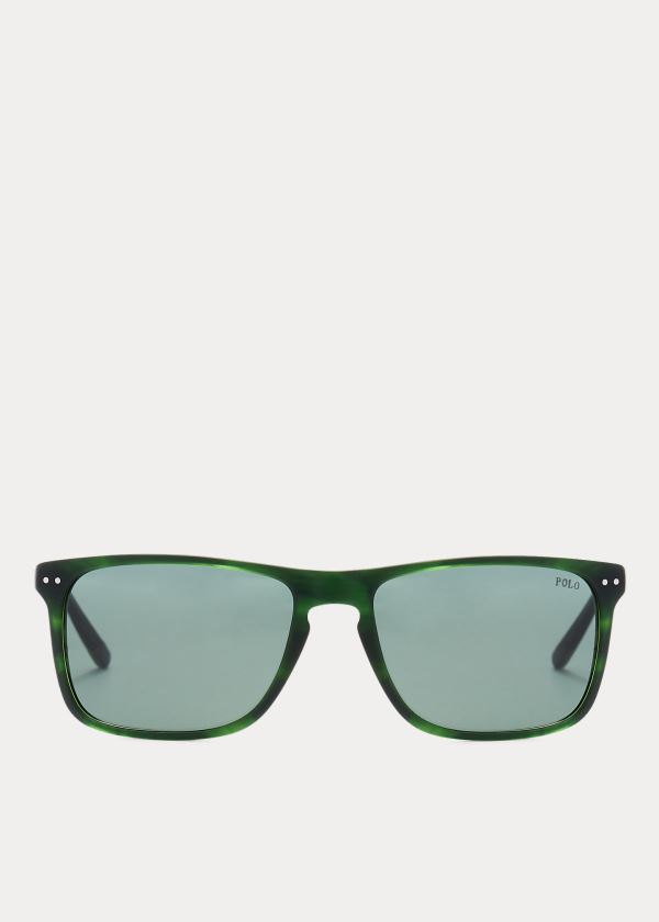 Ralph Lauren Metal Temple Sunglasses Zelene | 1KXEwheV