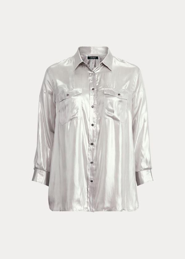 Ralph Lauren Metallic Patch Pocket Shirt Stříbrné | 490Bkr7u