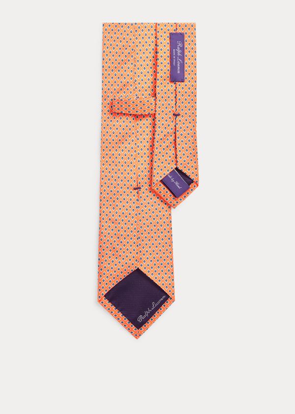 Ralph Lauren Micro-Diamond Silk Tie Oranžové | 4dV8Yx3t