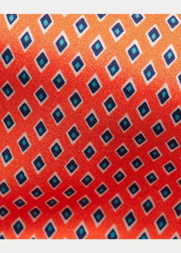 Ralph Lauren Micro-Diamond Silk Tie Oranžové | 4dV8Yx3t