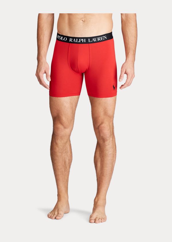 Ralph Lauren Microfiber Boxerské Brief Červené Černé | jospR1yU