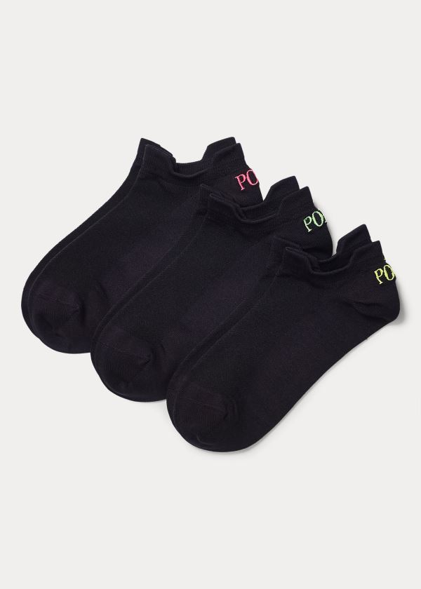 Ralph Lauren Microfiber Sportovní Sock 3-Pack Černé | E3lXRSCD