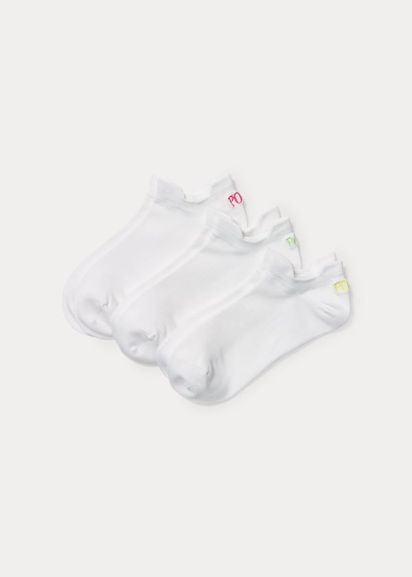 Ralph Lauren Microfiber Sportovní Sock 3-Pack Bílé | IUmZltPW