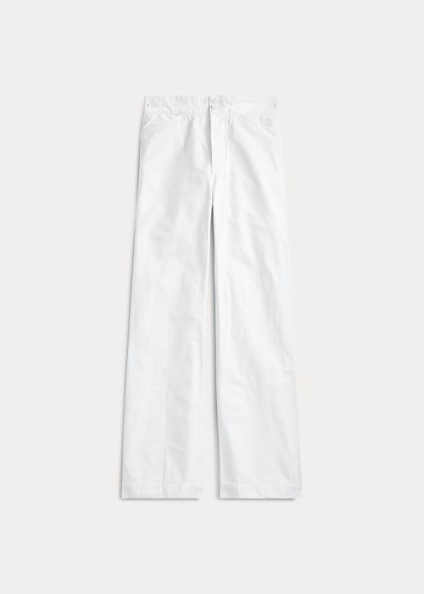 Ralph Lauren Mid-Rise Flare Bavlněné Pant Bílé | m2vOSOix