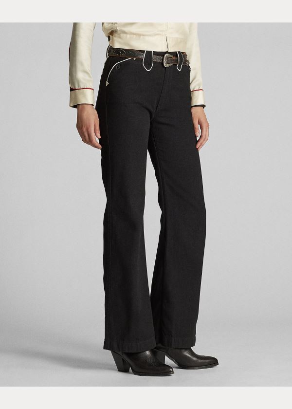 Ralph Lauren Mid-Rise Flare Western Pant Černé | iCVhrTGI