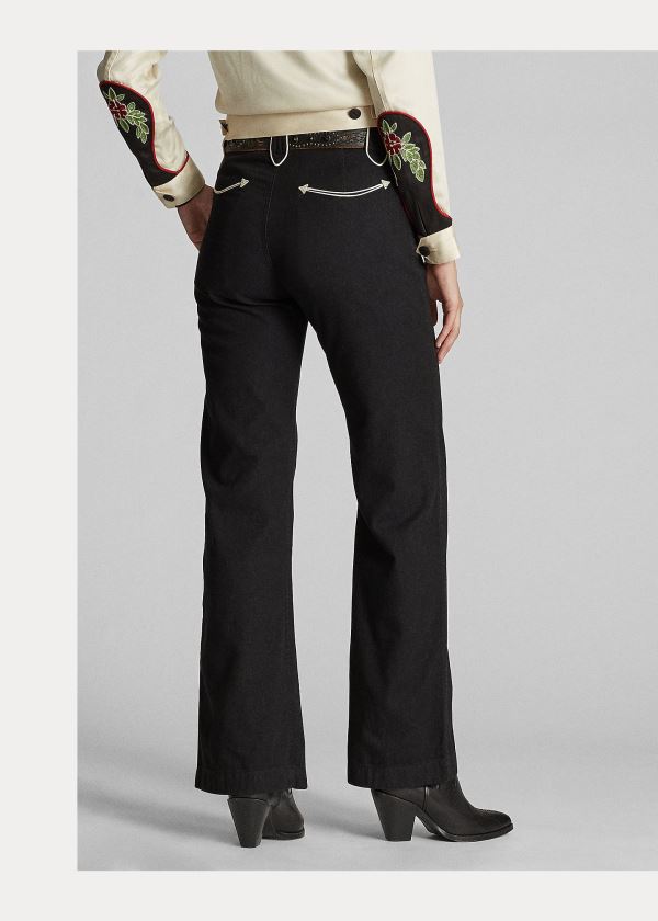 Ralph Lauren Mid-Rise Flare Western Pant Černé | iCVhrTGI