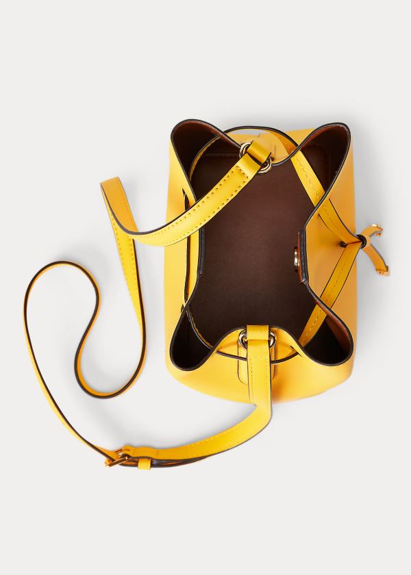 Ralph Lauren Mini Debby II Drawstring Bag Žluté Hnědé | xU9k6HbO