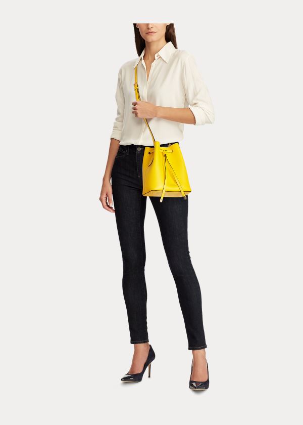 Ralph Lauren Mini Debby II Drawstring Bag Žluté Hnědé | xU9k6HbO