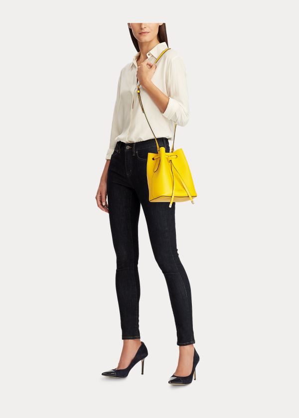 Ralph Lauren Mini Debby II Drawstring Bag Žluté Hnědé | xU9k6HbO