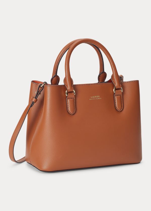 Ralph Lauren Mini Læder Marcy Satchel Hnědé | Cj5HQPkk