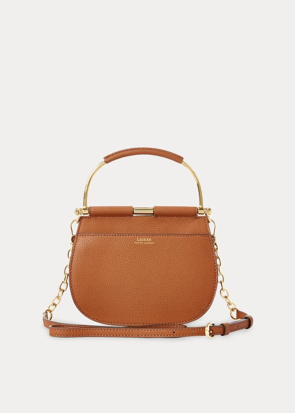 Ralph Lauren Mini Læder Round Satchel Hnědé | jW59GQxx