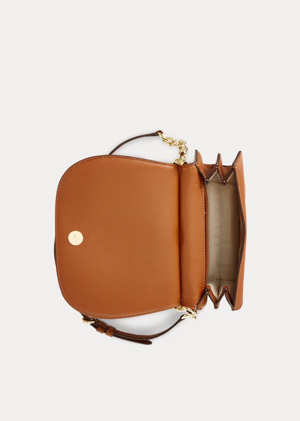 Ralph Lauren Mini Læder Round Satchel Hnědé | jW59GQxx