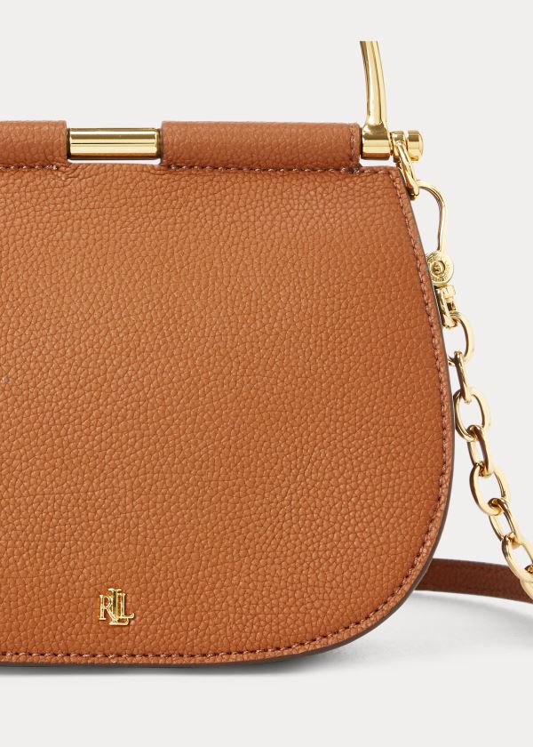 Ralph Lauren Mini Læder Round Satchel Hnědé | jW59GQxx