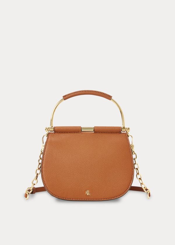 Ralph Lauren Mini Læder Round Satchel Hnědé | jW59GQxx