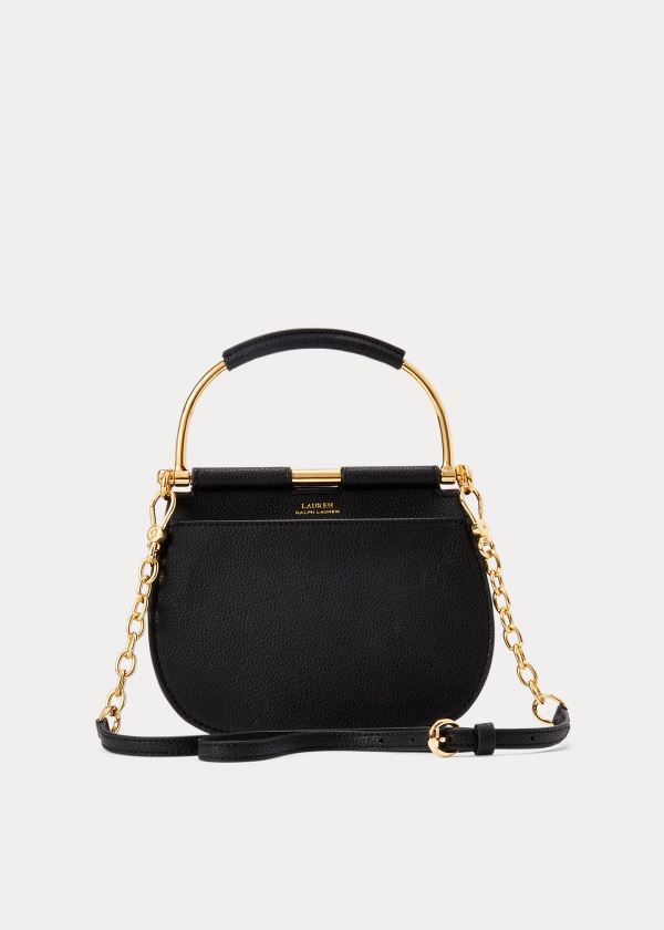 Ralph Lauren Mini Læder Round Satchel Černé | CWyCXVej