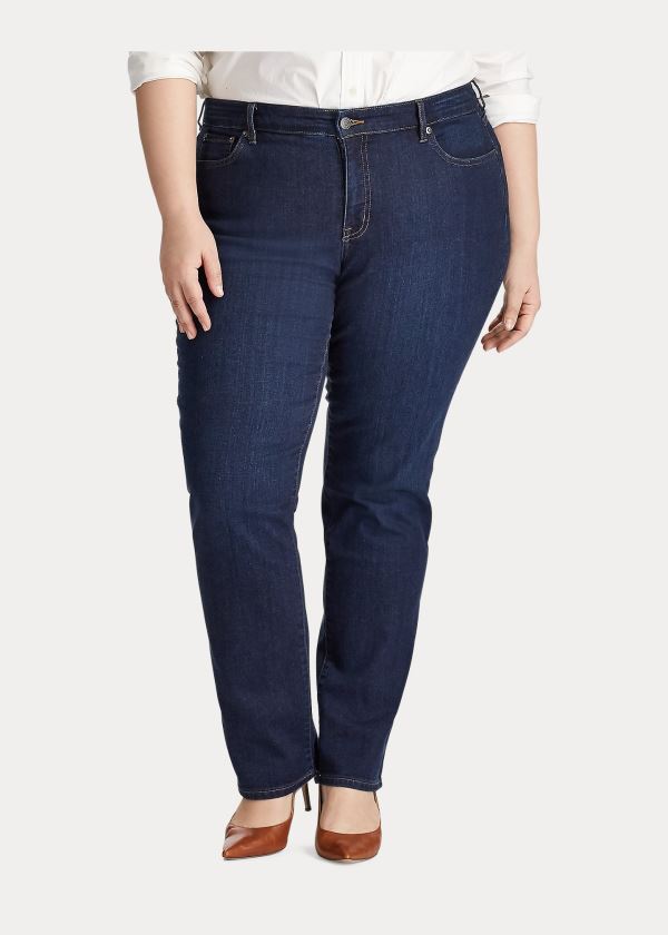 Ralph Lauren Modern Straight Curvy Jean Tmavě Královská Modrá Blankyt | p1eHtOnB