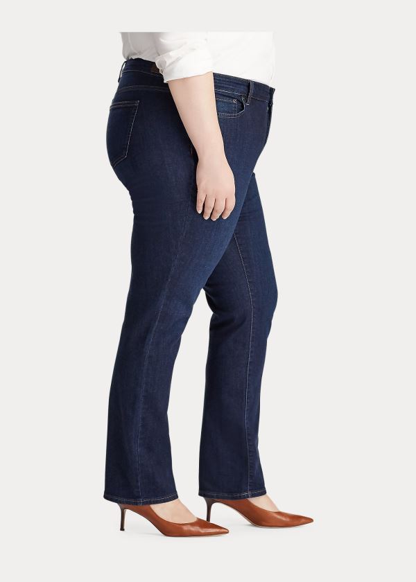 Ralph Lauren Modern Straight Curvy Jean Tmavě Královská Modrá Blankyt | p1eHtOnB