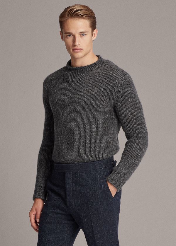 Ralph Lauren Mouliné Cashmere Svetrové Tmavě Šedé | EbBUIxJC