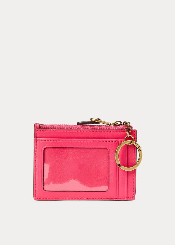 Ralph Lauren Nappa Læder Zip Card Case Růžové | PlJSjdQb