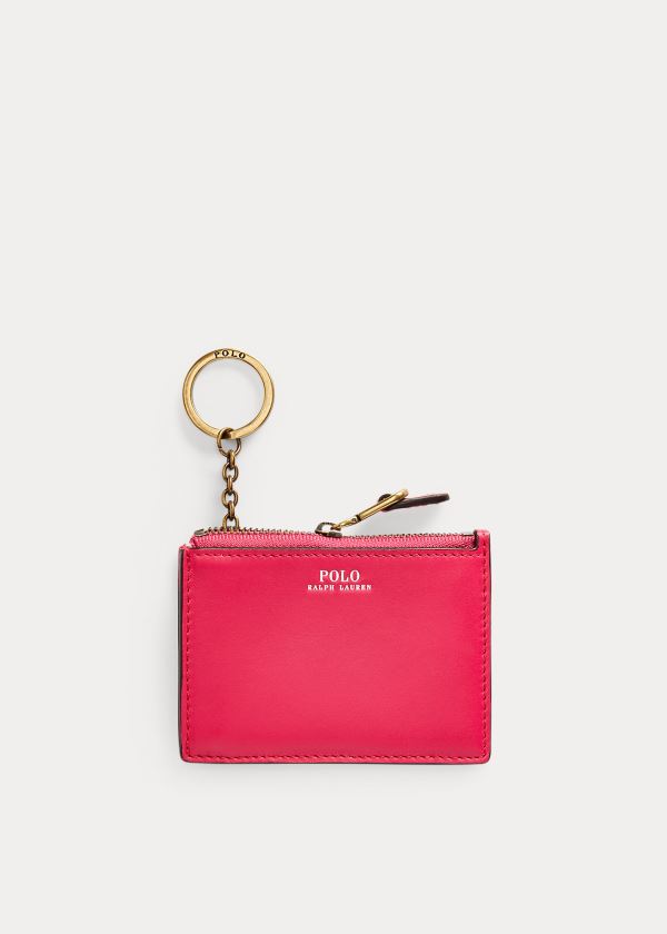 Ralph Lauren Nappa Læder Zip Card Case Růžové | PlJSjdQb