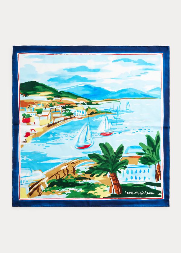 Ralph Lauren Natalie Silk Twill Scarf Tyrkysové Viacfarebný | t6X6NhOS