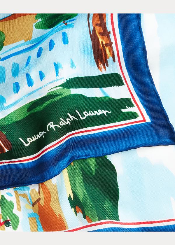 Ralph Lauren Natalie Silk Twill Scarf Tyrkysové Viacfarebný | t6X6NhOS