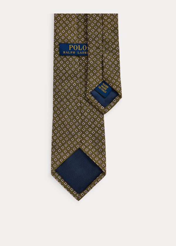 Ralph Lauren Neat Linen Narrow Tie Olivy Zelené Viacfarebný | Gi9Vwa9a