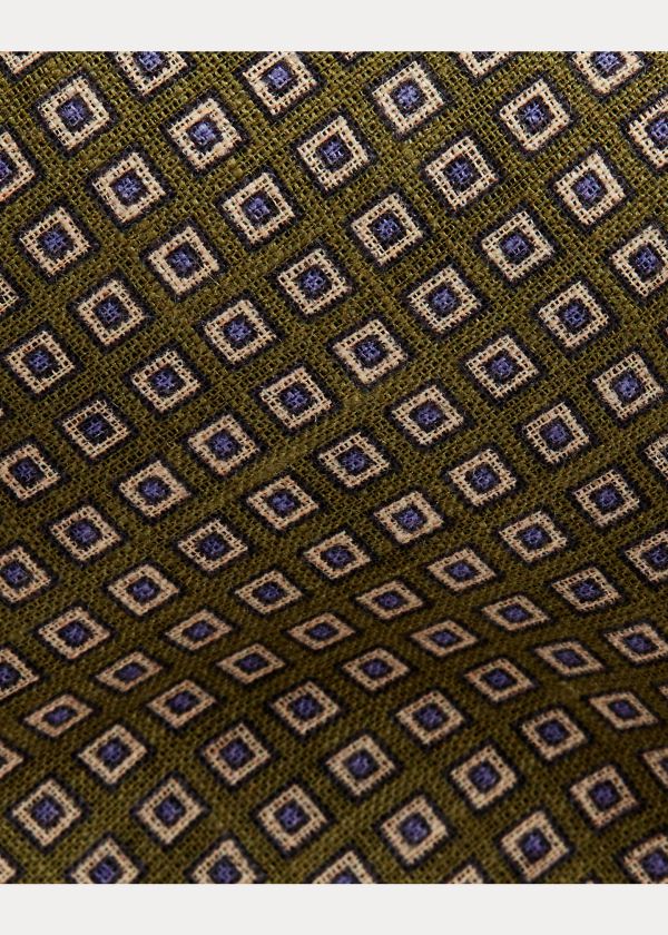 Ralph Lauren Neat Linen Narrow Tie Olivy Zelené Viacfarebný | Gi9Vwa9a