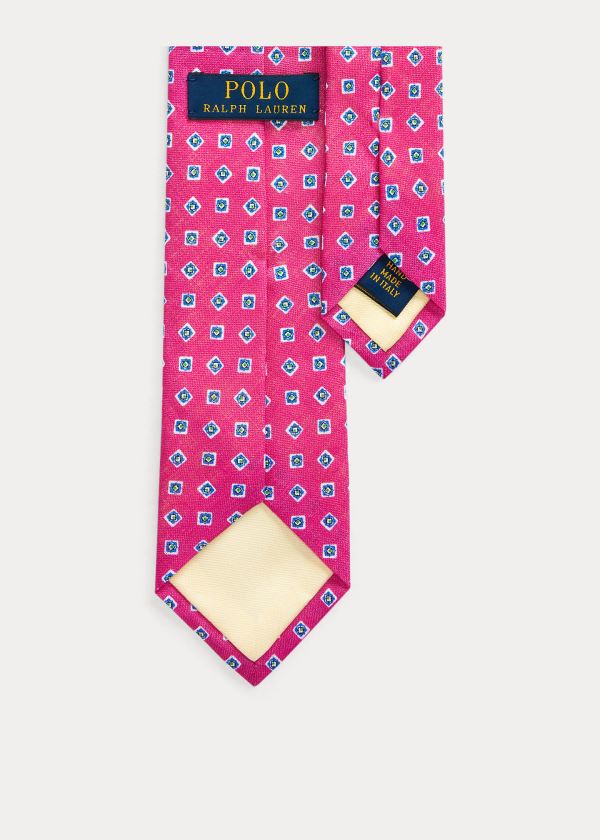 Ralph Lauren Neat Linen Narrow Tie Růžové | V6ovYhRE
