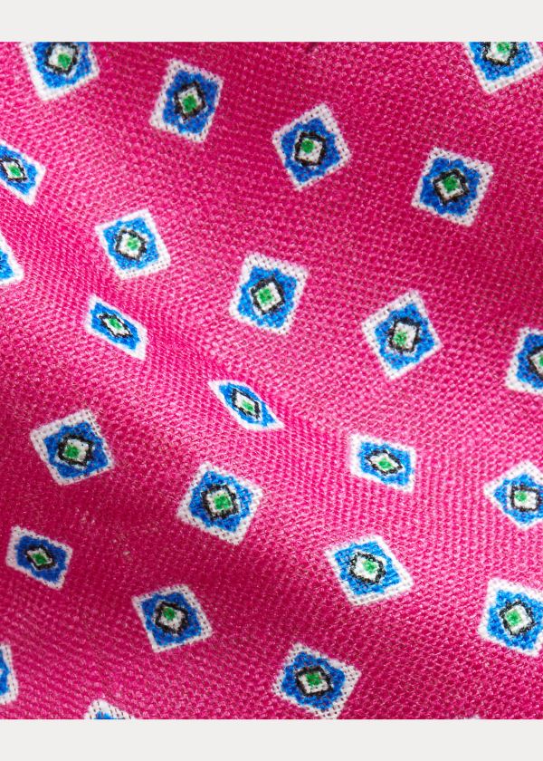 Ralph Lauren Neat Linen Narrow Tie Růžové | V6ovYhRE