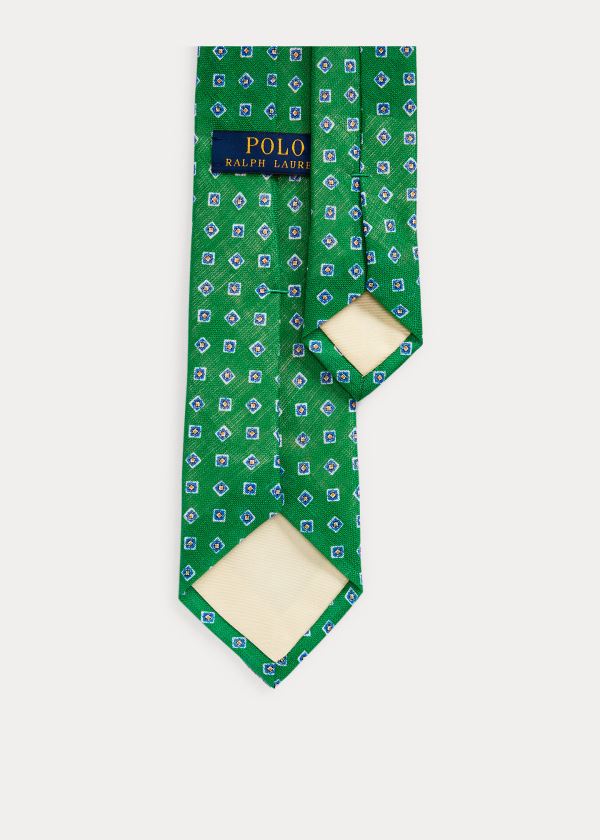 Ralph Lauren Neat Linen Narrow Tie Zelene | AscAr7vO