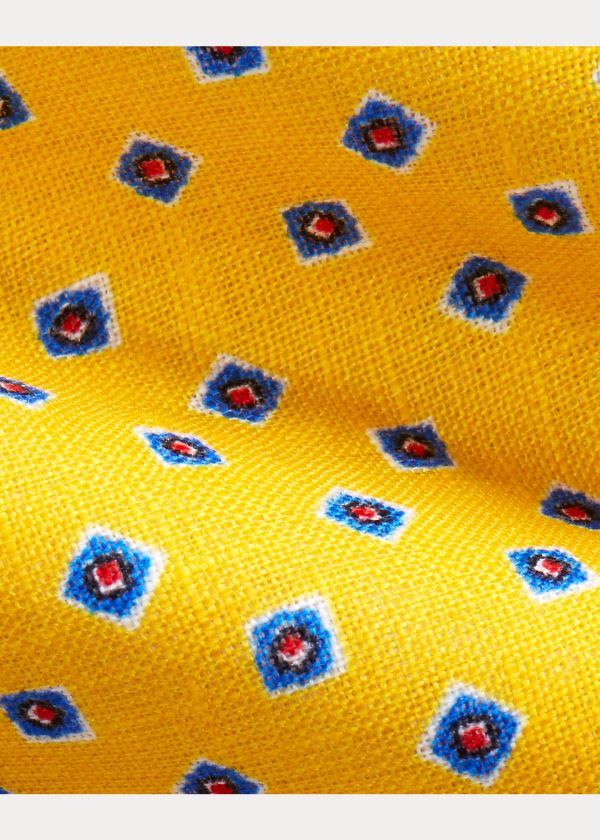 Ralph Lauren Neat Linen Narrow Tie Žluté | 5X6v70FT