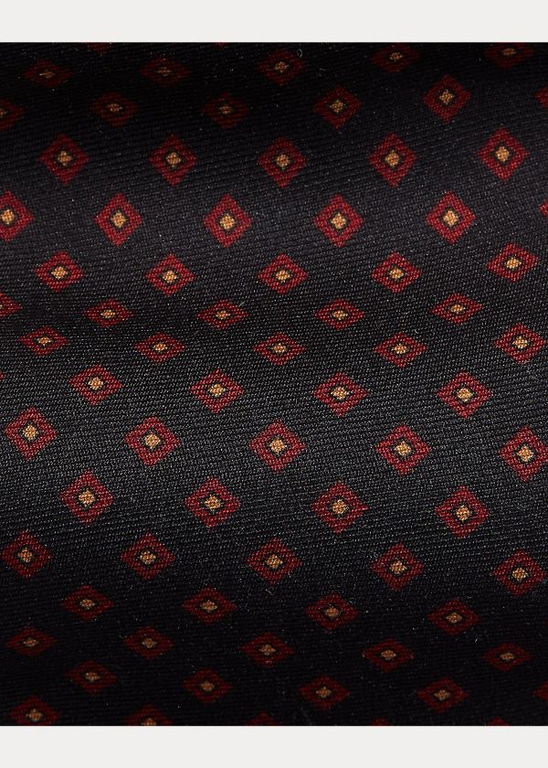 Ralph Lauren Neat-Print Silk Narrow Tie Černé | 0MOd5B62