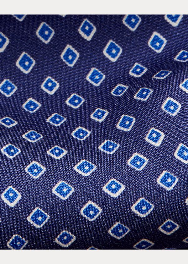 Ralph Lauren Neat-Print Silk Narrow Tie Tmavě Blankyt | PadtOuBq