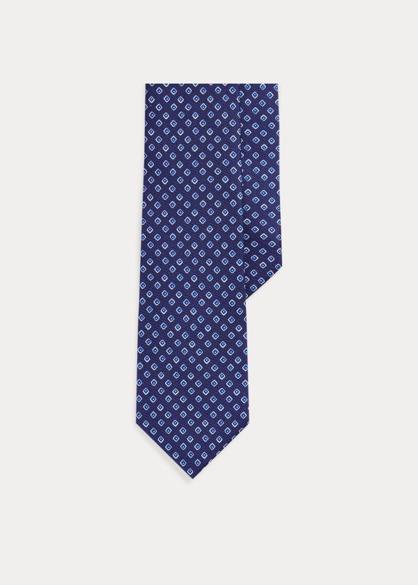 Ralph Lauren Neat-Print Silk Narrow Tie Tmavě Blankyt | PadtOuBq