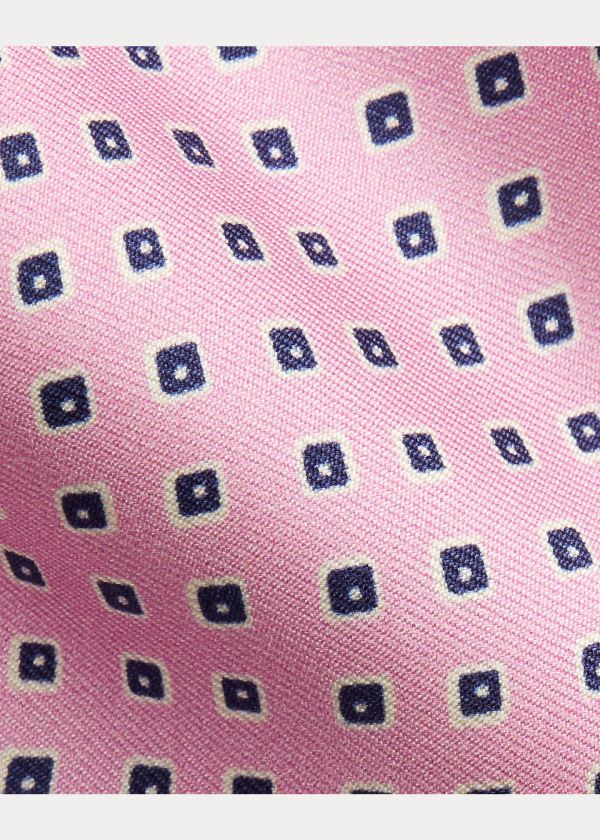 Ralph Lauren Neat-Print Silk Narrow Tie Růžové | rymLVNEf