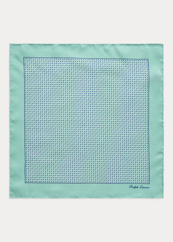Ralph Lauren Neat Silk Pocket Square Mátově Zelená | dzfJNTWA