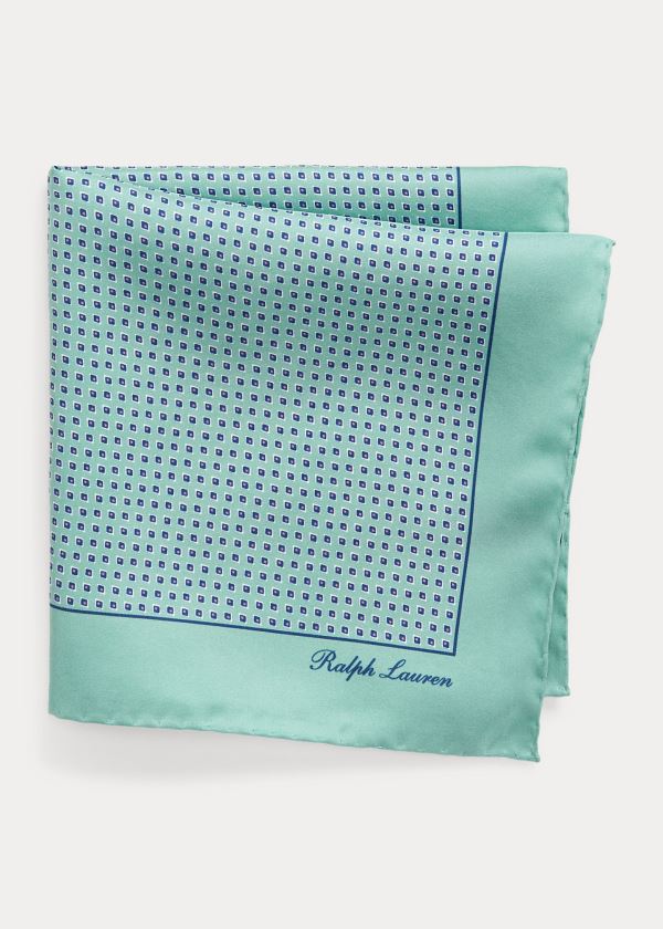 Ralph Lauren Neat Silk Pocket Square Mátově Zelená | dzfJNTWA