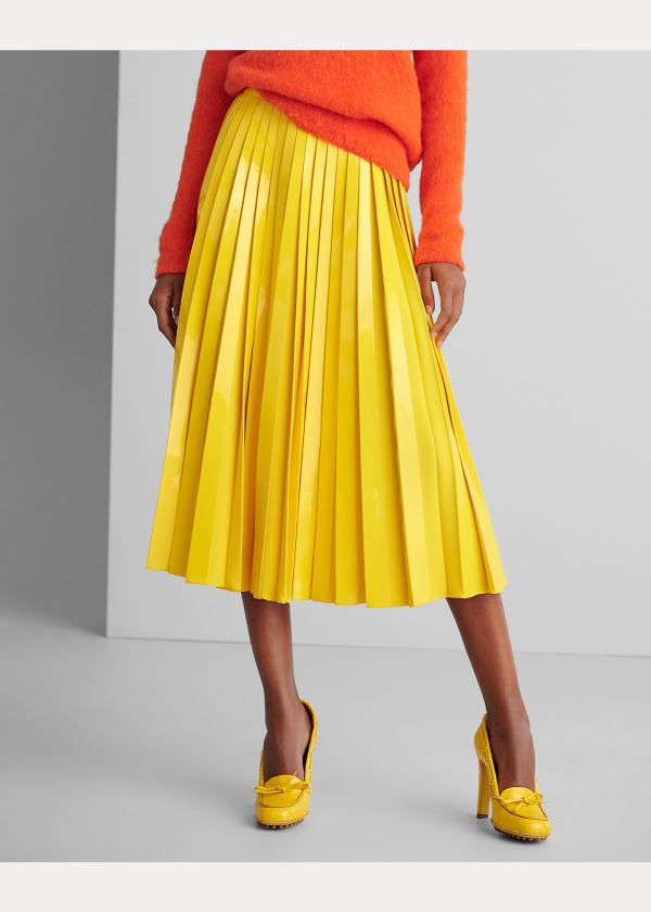 Ralph Lauren Nevina Georgette Skirt Žluté | EkzIVW1u