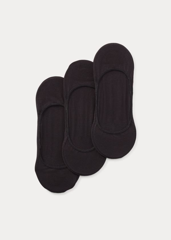Ralph Lauren No-Show Šaty Sock Three-Pack Černé | XP5yva5s