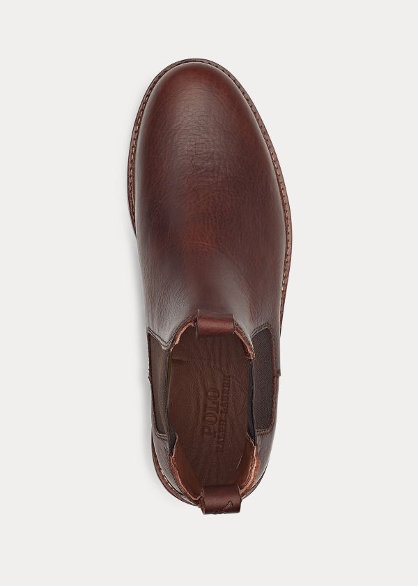 Ralph Lauren Normanton Læder Chelsea Boot Tmavě Hnědé | YxdxXkrB